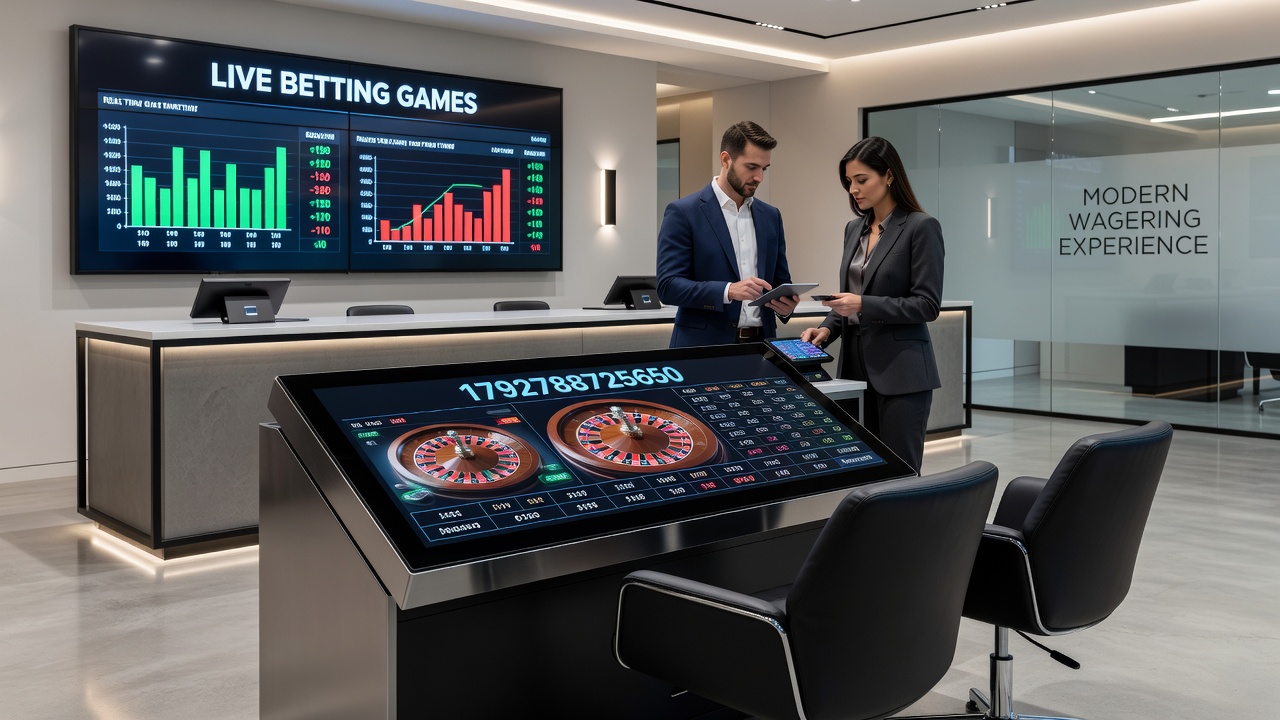 Live betting experiences in action with mobile interfaces displaying real-time sports and table games