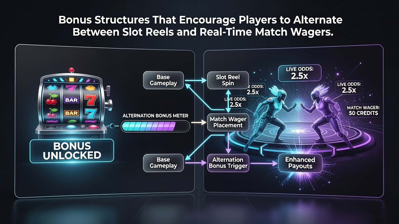 Screenshot of a mobile app interface displaying alternating slot and live match wager bonus progress bars