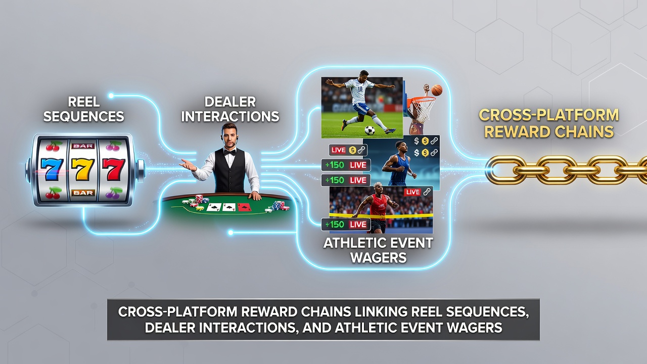 Illustration of secure transaction pathways connecting mobile slots, live dealers, and sports betting platforms