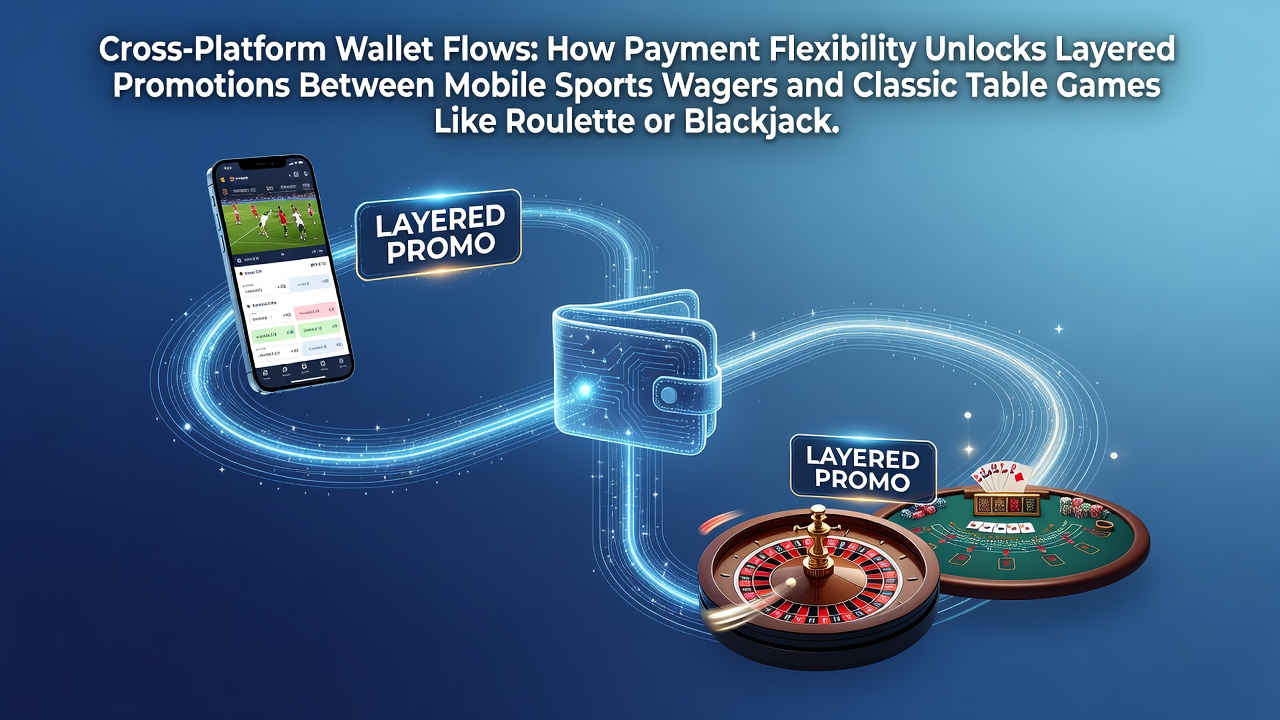 Cross-platform wallet flows connecting mobile sports wagers with roulette and blackjack sessions