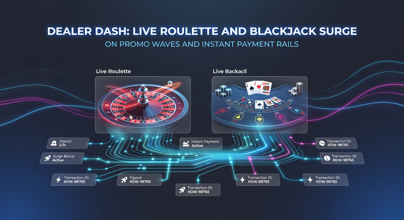 Dynamic blackjack table view with multiple player hands, dealer peeking at hole card, and digital chips stacking amid live chat notifications