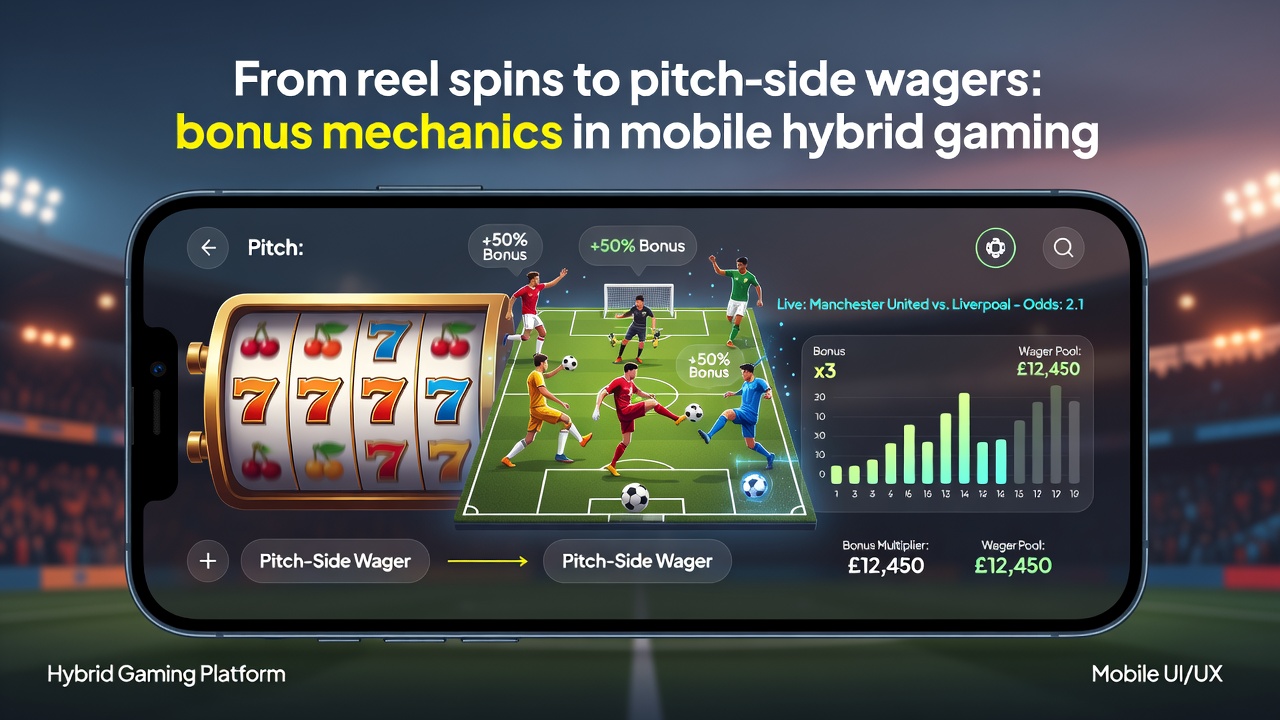 Close-up of smartphone screen showing bonus notification linking slot progress to live sports wager