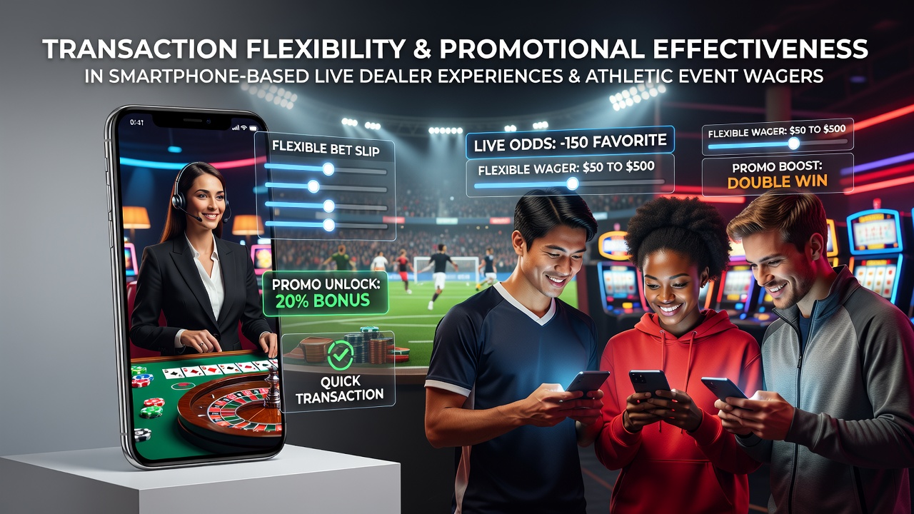 Smartphone screen showing live dealer interface with instant deposit confirmation and active sports wager