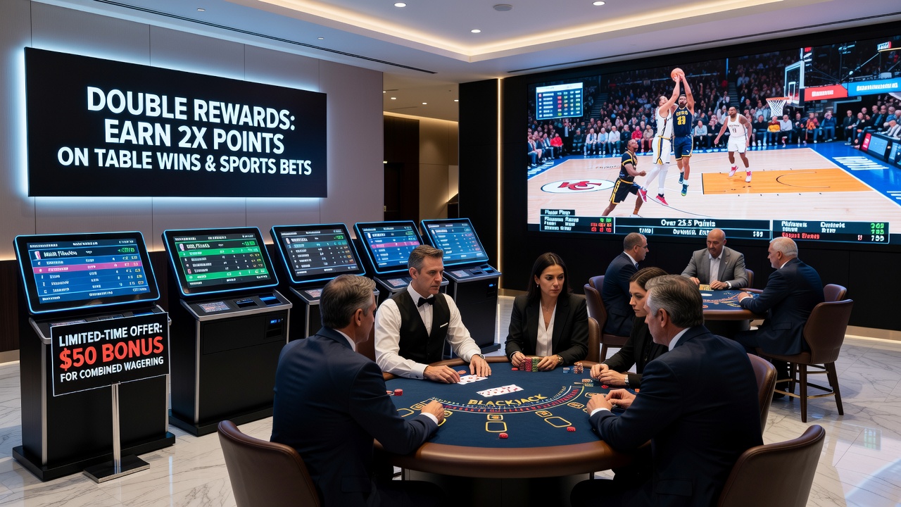Mobile app interface showing casino table bonuses alongside live sports betting markets