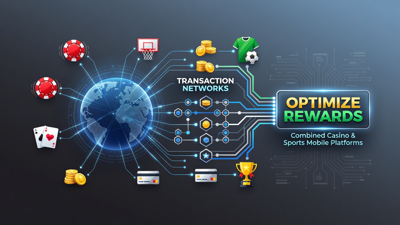 Network graph visualization showing interconnected transaction flows between casino games and sports betting activities on mobile platforms