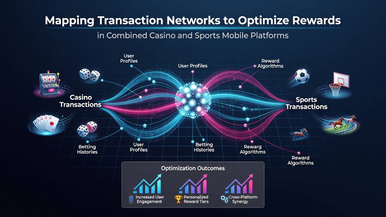 Dashboard screenshot displaying real-time transaction network analysis for casino and sports betting reward optimization