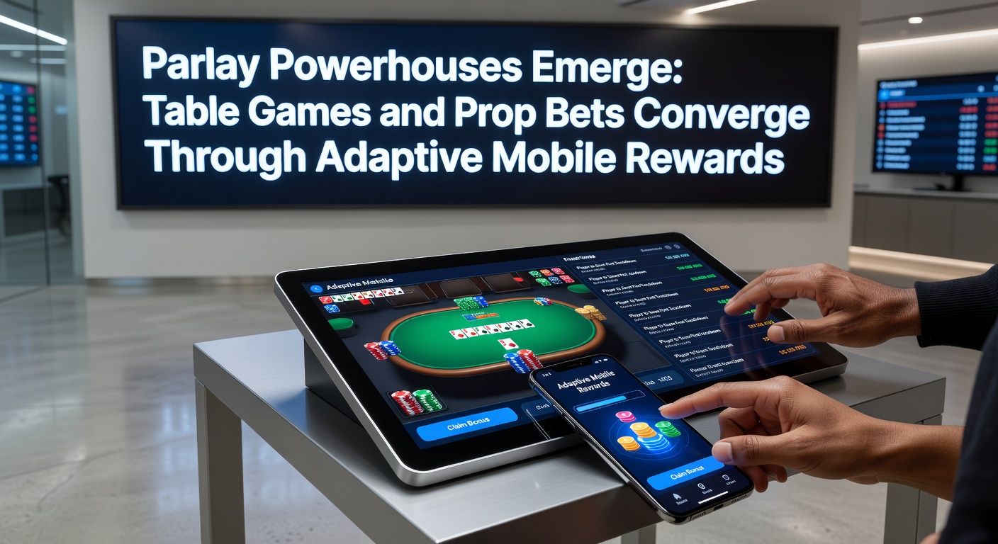 Mobile screen showing parlay bets combined with table game icons and dynamic reward notifications