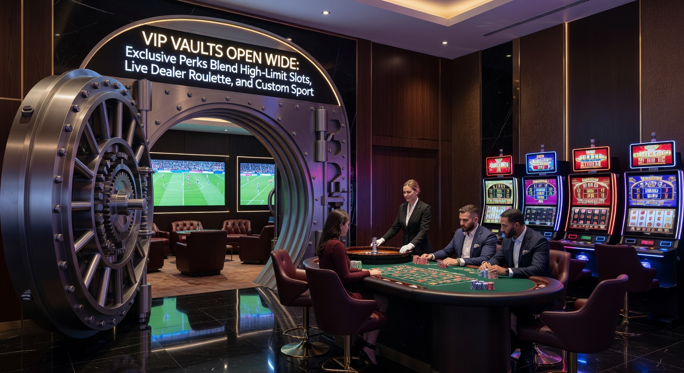 Live dealer roulette table in a VIP setting, dealer spinning the wheel as high-rollers place custom bets on digital interfaces