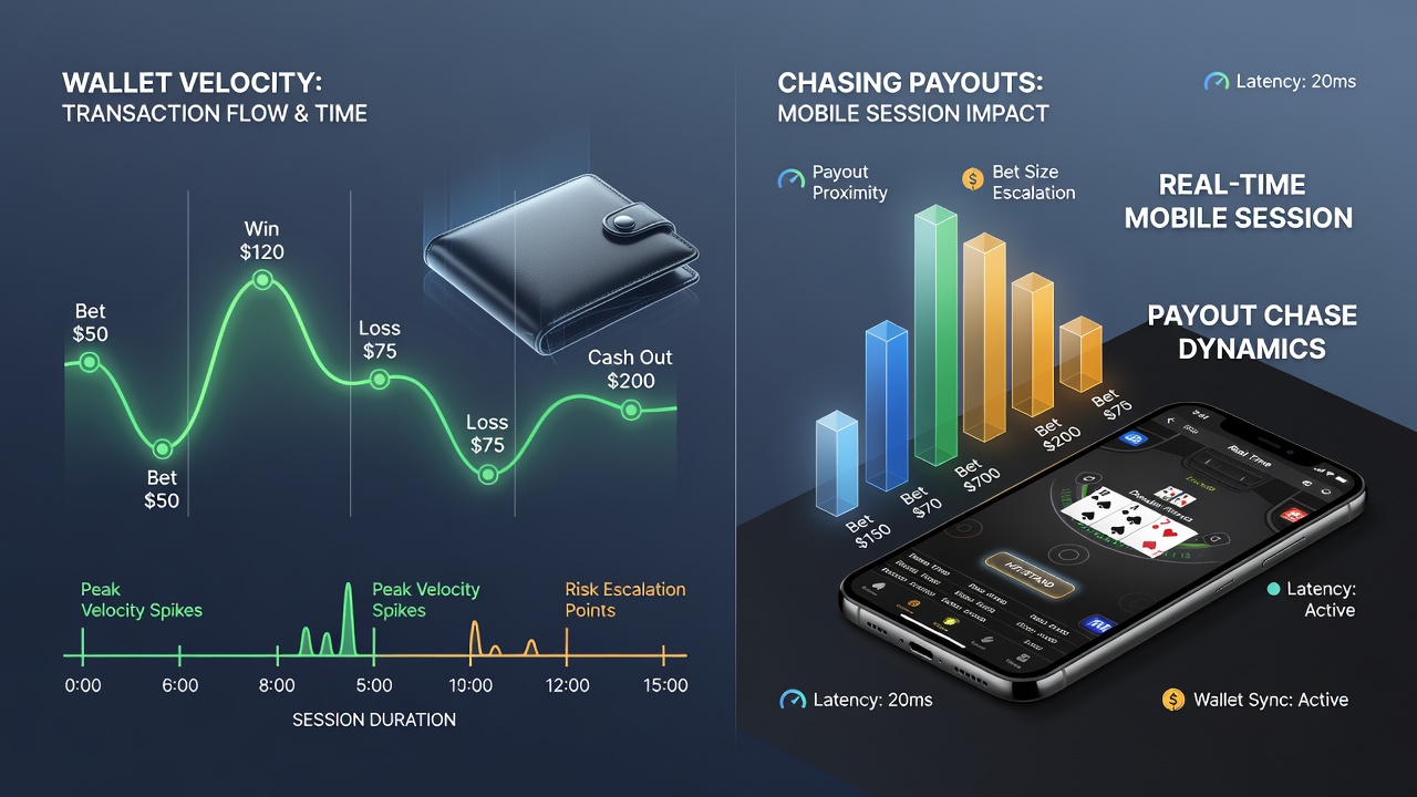 Close-up of mobile screen displaying blackjack table and instant wallet balance update